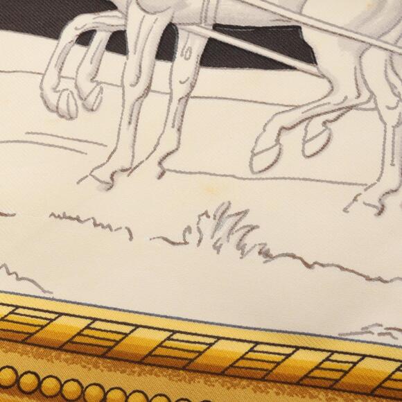 HERMES Gray Silk Scarf - Picture 4 of 8